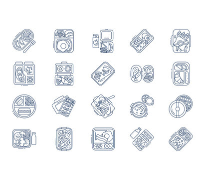 Lunchbox And Container Icon Set