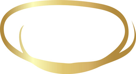 Circle gold frame set of Hand Drawn. Abstract vector design element. Gold concept, shining circle with thin realistic line for poster, banner, cover, print.