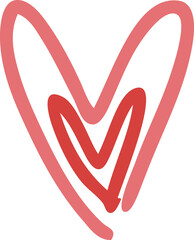 Heart shape hand drawn. decorative elements. Valentine's day web icon, symbol, sign, romantic wedding, love card