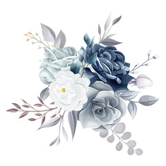 beautiful navy and gray floral bouquet