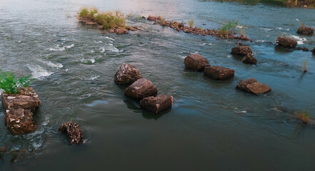 Big rocks in the river