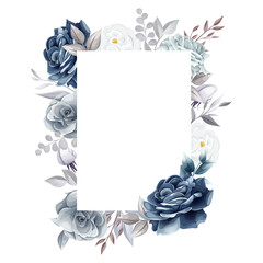 beautiful navy and gray floral frame