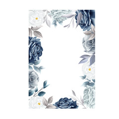 beautiful navy and gray floral frame