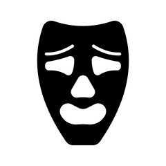 tragic mask icon. vector illustration