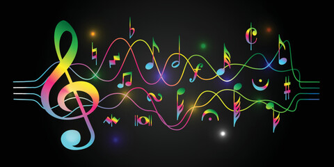 musical notes background full color