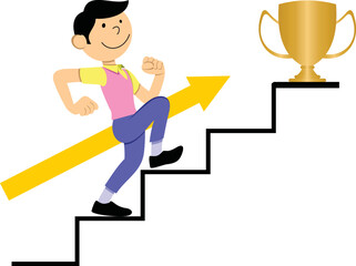 business person with trophy