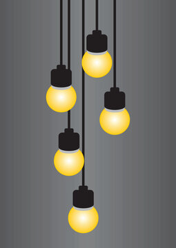 Illustration of a hanging light bulb that can be used for background and wallpaper