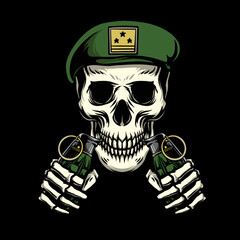 Soldier Skull Illustration