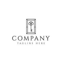 Fototapeta premium luxury key logo design. real estate logo