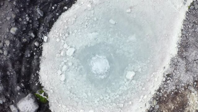 Aerial view of a water volcano.
