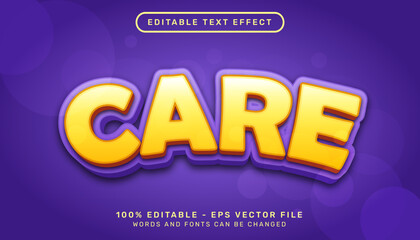 care 3d text effect and editable text effect