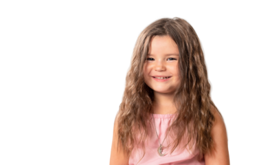 Portrait of a child girl isolated