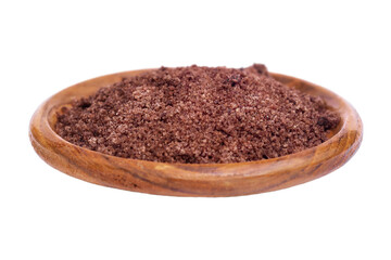 Hawaiian red salt in bowl isolated