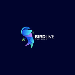 Vector Logo Illustration Bird Gradient Colorful Style