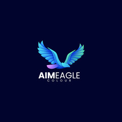 Vector Logo Illustration Eagle Gradient Colorful Style