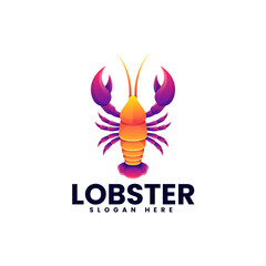 Vector Logo Illustration Lobster Gradient Colorful Style