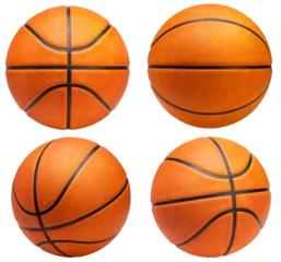 Foto op Plexiglas Collection of  Basketball full details isolated on white background, Basketball sports equipment on white PNG file. © MERCURY studio