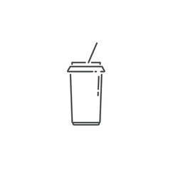 cup icon in flat style. cup with straws for soda, juice or cold beverage. Fast food. Vector illustration EPS 10.