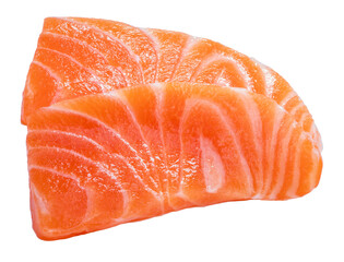 Sliced ​​Fresh Salmon isolated on white background, Salmon Fillet isolated on white background...