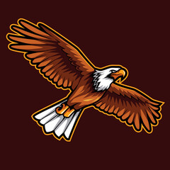 eagle fly mascot logo gaming illustration