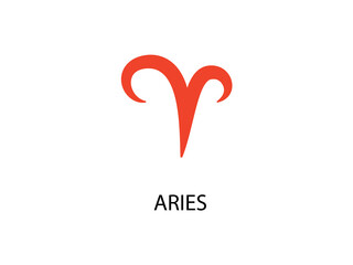 Aries Symbol of the Horoscope. Zodiac Sign. Vector illustration of black Astrological signs 
for calendar, horoscope isolated on a background