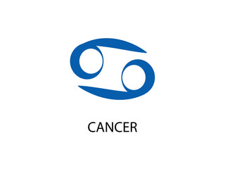 Cancer Symbol of the Horoscope. Zodiac Sign. Vector illustration of black Astrological signs 
for calendar, horoscope isolated on a background