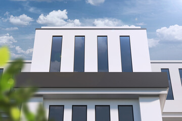 3D Render Building & Sign for Mockup