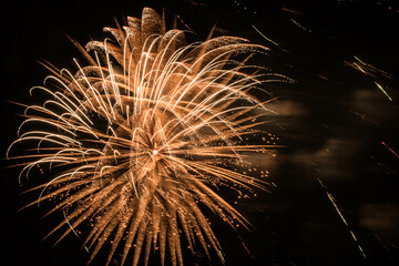 Fireworks going off during the Festival of the Hills Firewroks show in Rochester Hills, Michigan
