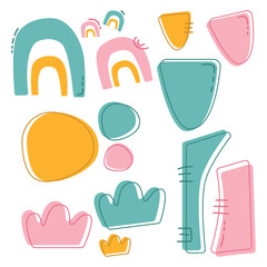 Abstract shapes art with 3 colors. Abstract background illustration.