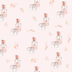 seamless watercolor pattern gift wrapping