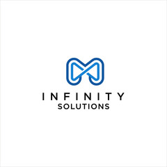 Infinity Logo with Letter M. Abstract Emblem Design for Corporate and Digital Innovation. Modern Geometric Vector Symbol for Tech, Finance, and Internet Branding. 