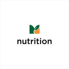 m leaf logo design for nutrition environment vector