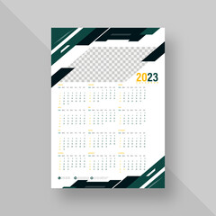 New year 2023 wall calendar template. cover Calendar and 12 months templates