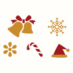 Obraz premium Christmas design elements set. Vector illustration