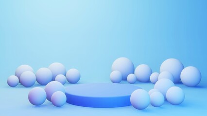 3D ステージ　球　背景　青