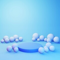 3D ステージ　球　背景　青