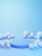 3D ステージ　球　背景　青