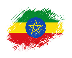 Shiny sparkle brush flag of Ethiopia country with stroke glitter effect