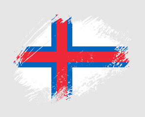 Shiny sparkle brush flag of Faroe Islands country with stroke glitter effect