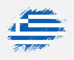Shiny sparkle brush flag of Greece country with stroke glitter effect