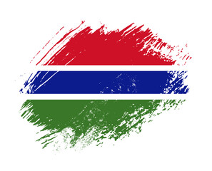 Shiny sparkle brush flag of Gambia country with stroke glitter effect