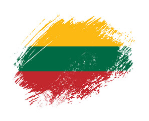 Obraz premium Shiny sparkle brush flag of Lithuania country with stroke glitter effect