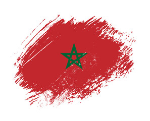 Shiny sparkle brush flag of Morocco country with stroke glitter effect