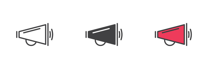 Megaphone different style icon set