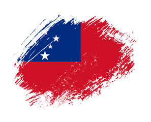 Shiny sparkle brush flag of Samoa country with stroke glitter effect
