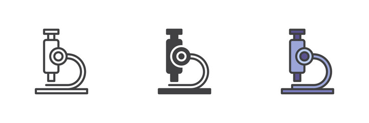 Microscope different style icon set
