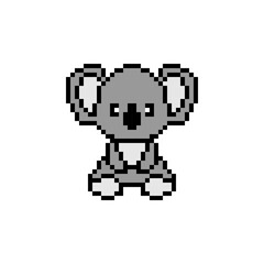 Koala vector illustration . Pixel animal.