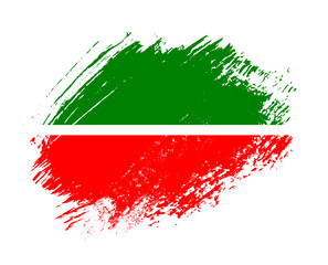 Shiny sparkle brush flag of Tatarstan country with stroke glitter effect