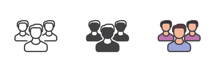 People group different style icon set