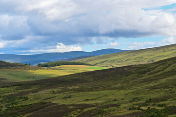 Panorama Ausblick auf die Caingorms Nationalpark bei Grantown-on-Spey, Highland, Schottland